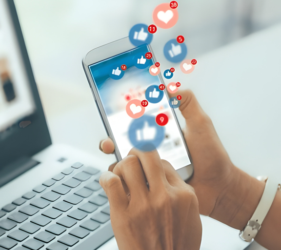 phone with social media notifications